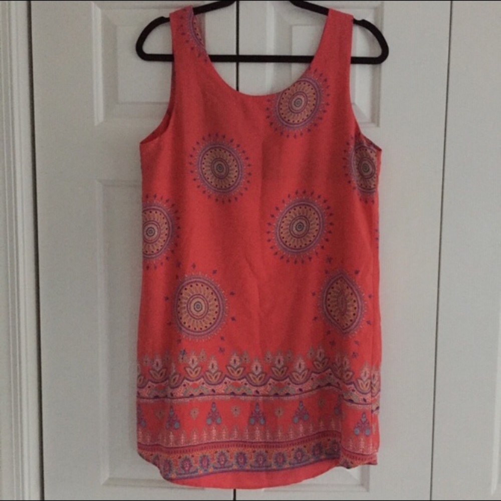 Orange shift dress